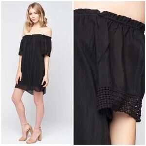 Maven West Lace Trim Off The Shoulder Dress